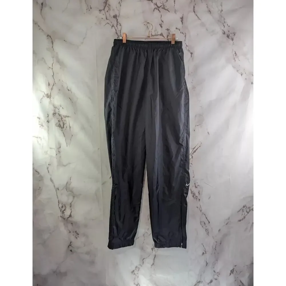 Vintage Nike Pant Womens Large Windbreaker Track Black Lightweight Shell 90s